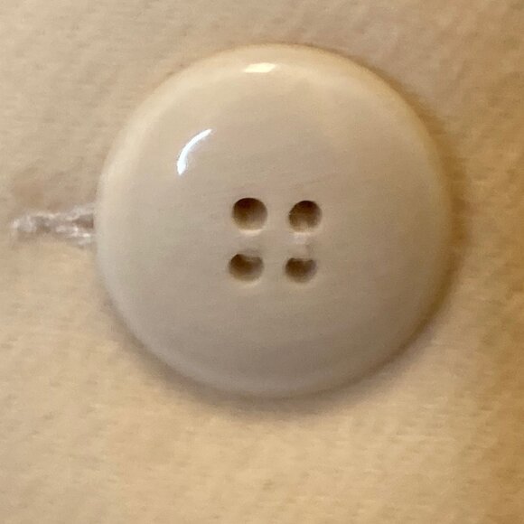 Elegant Cream Double-Breasted Women's Coat Bebe Rabbit Fur Large - Picture 9 of 12